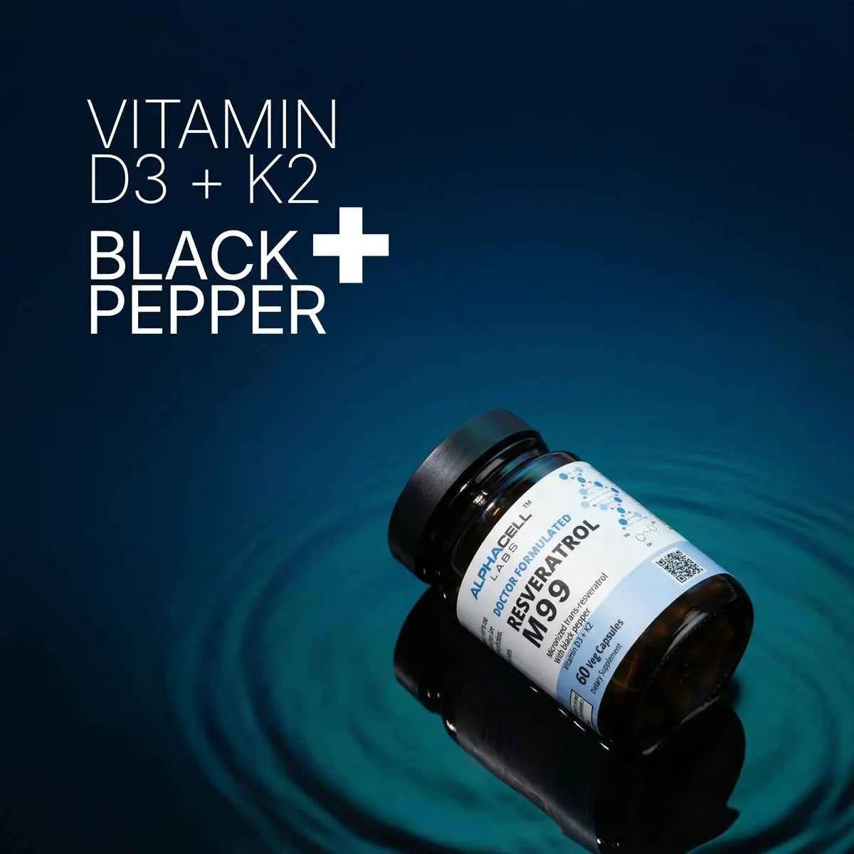 Micronized Resveratrol (99% Pure) Transresveratrol, With Black Pepper, D3 and K2