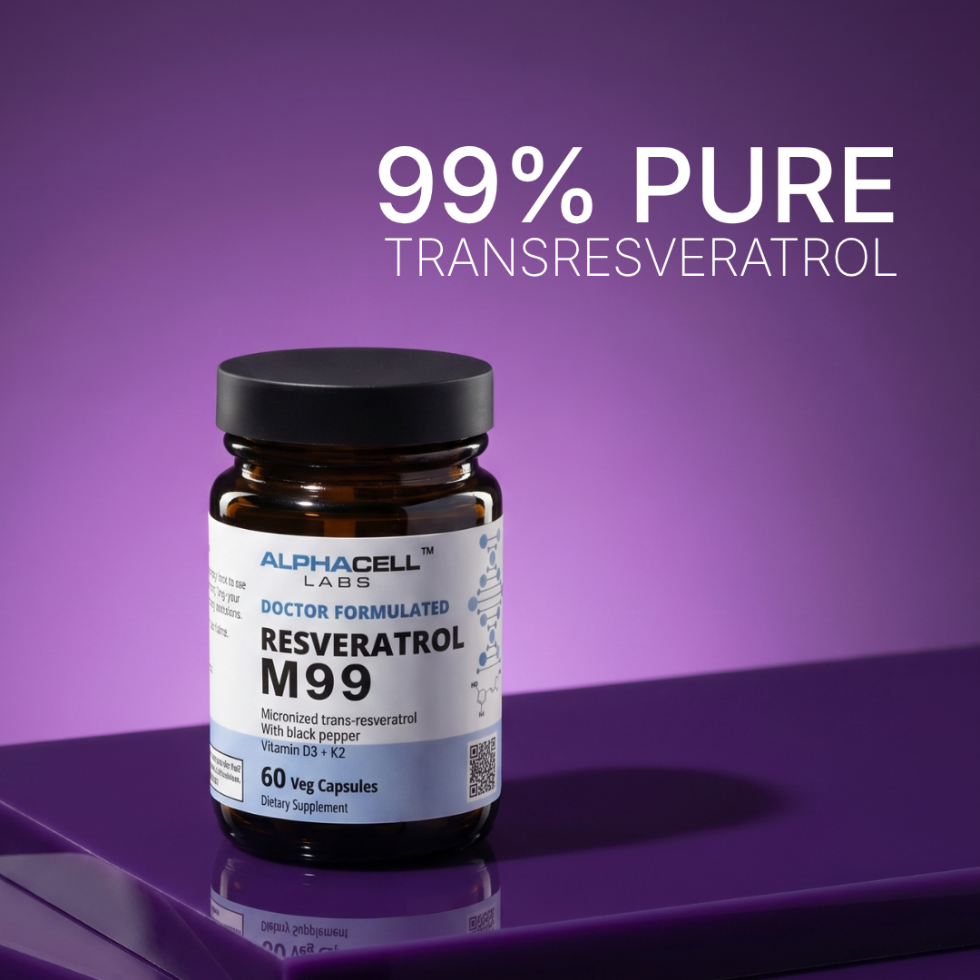 Micronized Resveratrol (99% Pure) Transresveratrol, With Black Pepper, D3 and K2